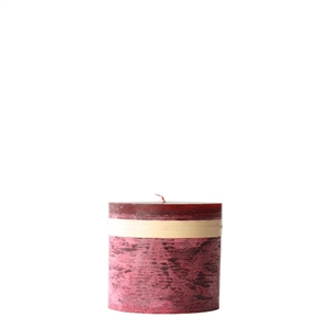 Lübech Living Timber Candle lys Vinrød højde 7,5 cm - Fransenhome