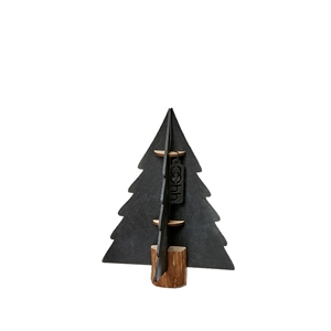 Lübech Living Xmas paper tree on woodenbase sort 15 cm - Fransenhome